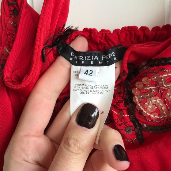 NWT Patrizia Pepe Red Sequinned Camisole ❤️ - Picture 7 of 7